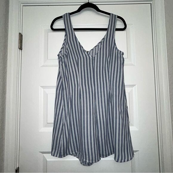 New, Show me your Mumu Stripe Print Button Front Short Romper - Picture 5 of 7